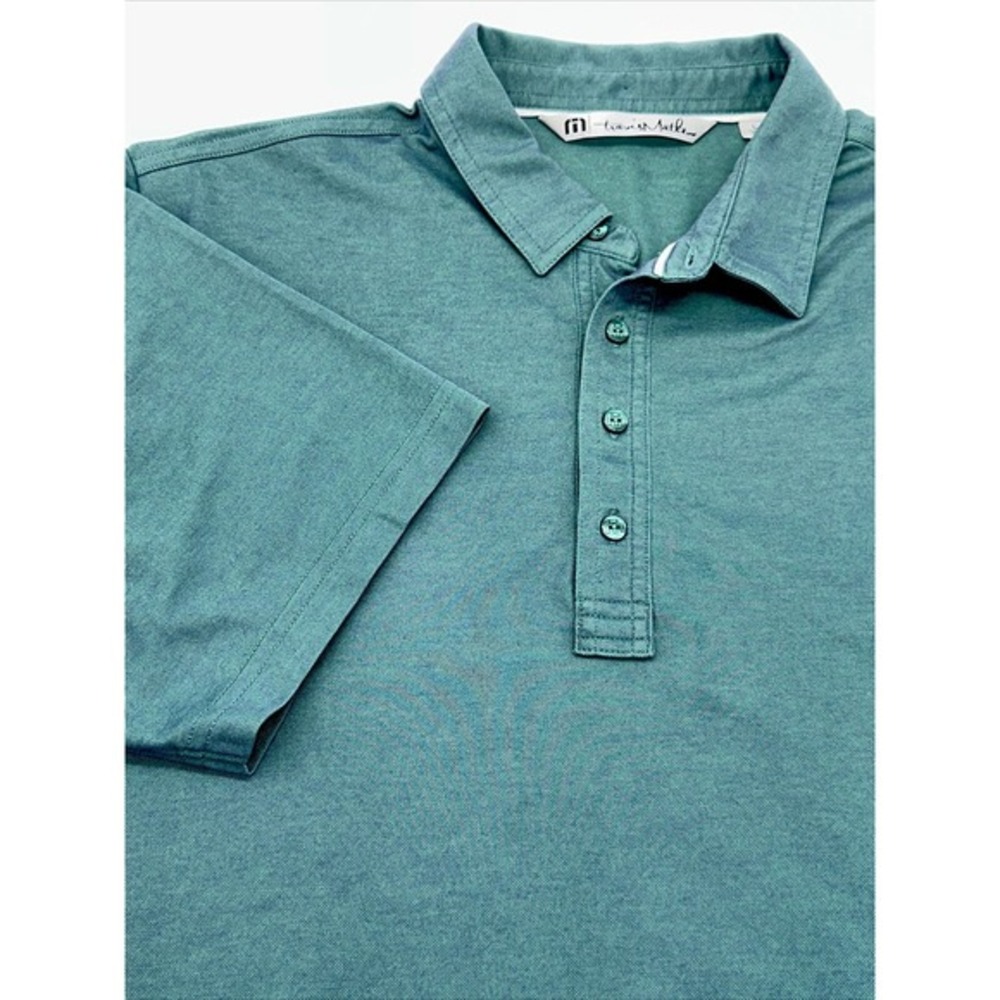 Travis Mathew Polo Golf Shirt Mens‎ L Short Sleeve Pima Cotton Light Green